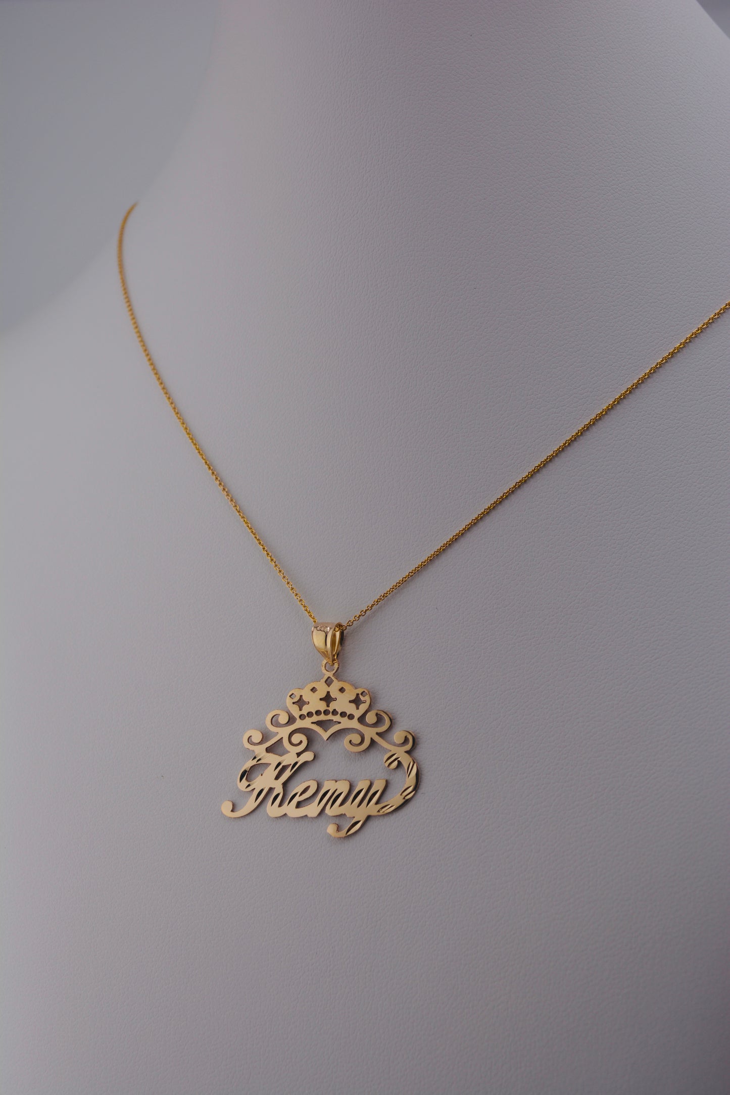 10K Royal Crown Nameplate | Diamond Cut