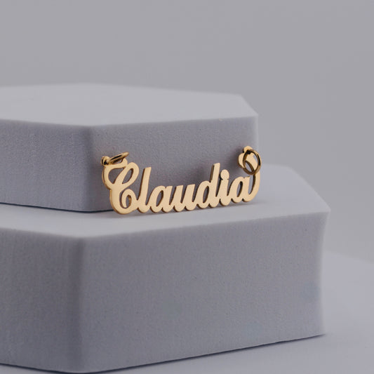 10K Gold Classic Nameplate Pendant | Plain