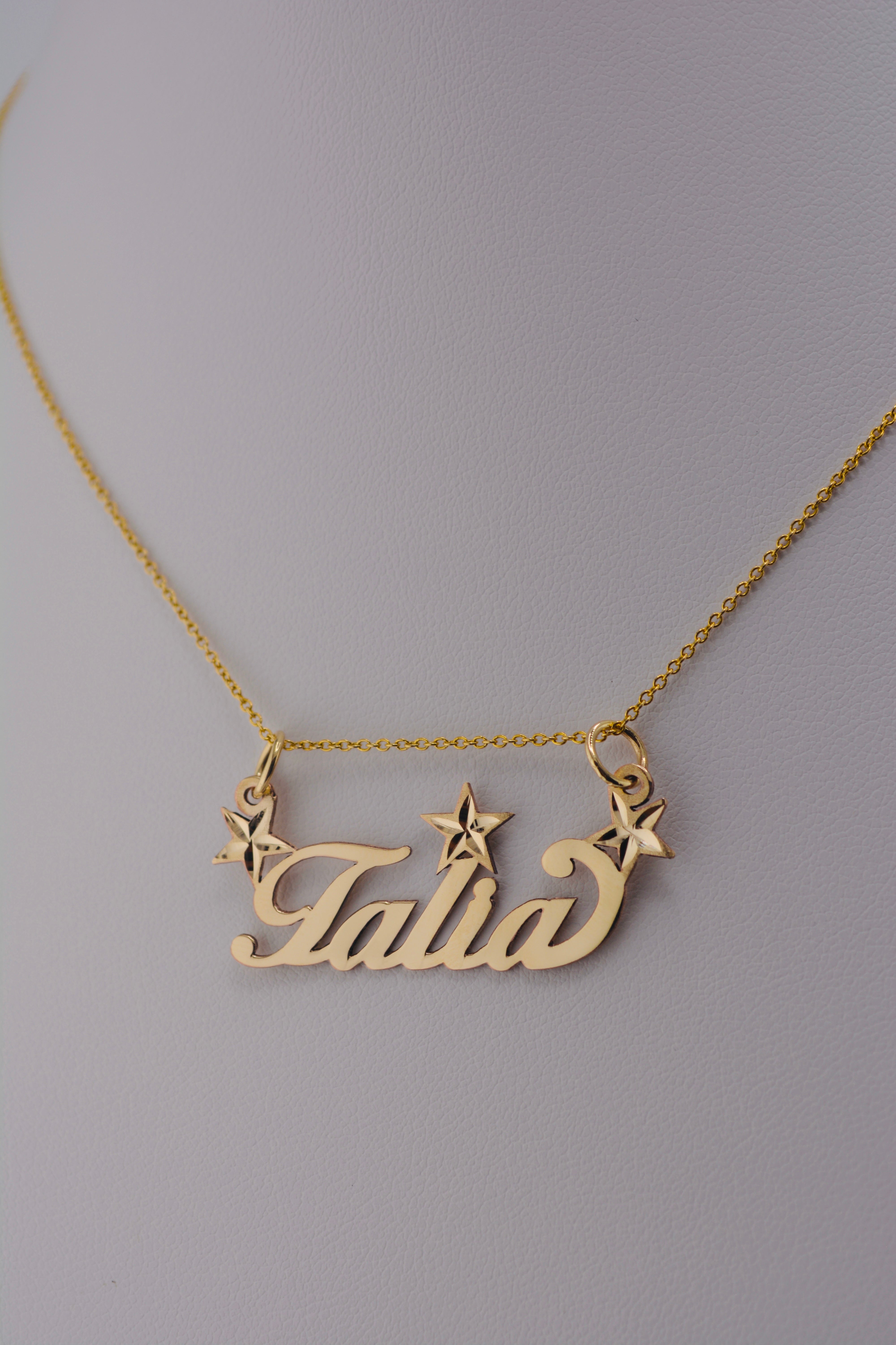 【希少】PRY 3way Plate Necklace limited gold 14K Mini Gold Triple Star Nameplate Pendant – Cesar Cano