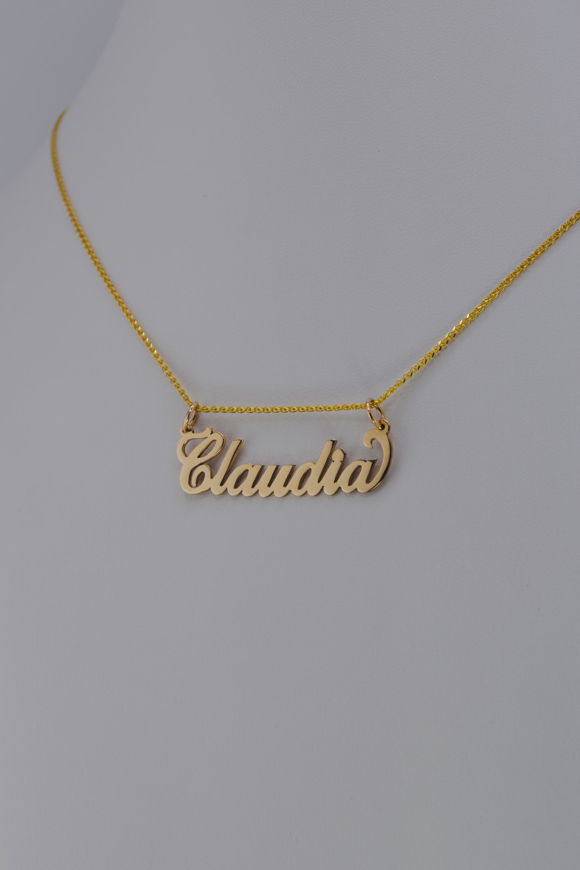 Claudia Name Necklace FRENCH DESIGNER 1970s CLAUDIA NAME NECKLACE